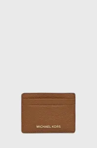 Kožené puzdro na karty MICHAEL Michael Kors dámsky, hnedá farba #222992