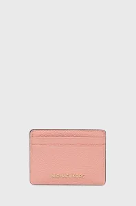 Kožené puzdro na karty MICHAEL Michael Kors dámsky, ružová farba #222997