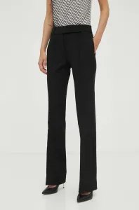 Nohavice MICHAEL Michael Kors dámske, čierna farba, rovné, stredne vysoký pás #9136765