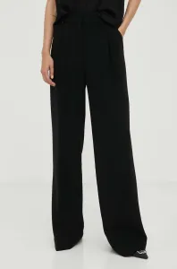 Nohavice MICHAEL Michael Kors dámske, čierna farba, rovné, vysoký pás #7525489