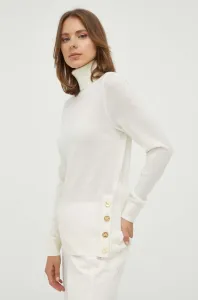 Vlnený sveter MICHAEL Michael Kors dámsky, béžová farba, tenký, s rolákom #9080907