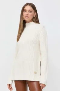 Vlnený sveter MICHAEL Michael Kors dámsky, béžová farba, teplý, s polorolákom