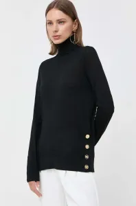 Vlnený sveter MICHAEL Michael Kors dámsky, čierna farba, tenký, s rolákom #8751622