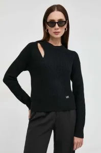 Vlnený sveter MICHAEL Michael Kors dámsky, čierna farba, teplý #8701331