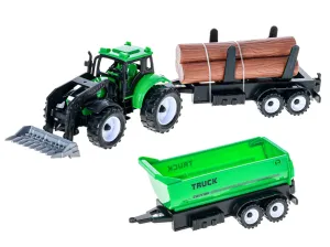 MIKRO TRADING - Traktor nakladač 17cm s vlečkou a drevom