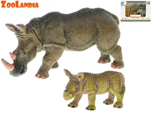 MIKRO TRADING - Zoolandia nosorožec/slon s mláďaťom 7-14cm v krabičke, Mix produktov