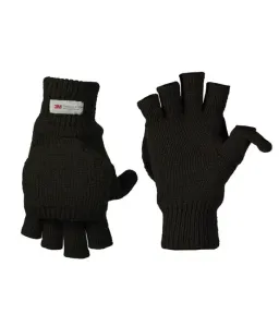 Mil-Tec rukavice s odnímatelnou prstovou časťou, čierne #7486442