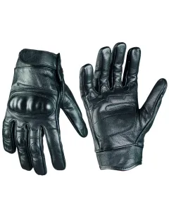 Kožené rukavice TACTICAL Mil-Tec® s plastovým chráničom – Čierna (Farba: Čierna, Veľkosť: M)