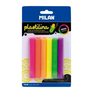 MILAN - Plastelína 6 tyčiniek v neónových farbách 70 g