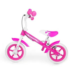 Milly Mally Detské odrážadlo bicykel Dragon s brzdou pink