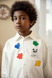 Detská bavlnená košeľa Mini Rodini biela farba #8766584