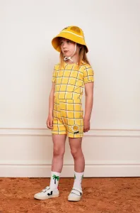 Detské bavlnené šortky Mini Rodini žltá farba, s potlačou, #8700827