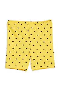 Detské krátke nohavice Mini Rodini žltá farba, vzorované
