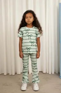 Detské nohavice Mini Rodini zelená farba, vzorované #8660289