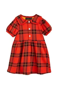 Dievčenské bavlnené šaty Mini Rodini červená farba, mini, áčkový strih #8561311