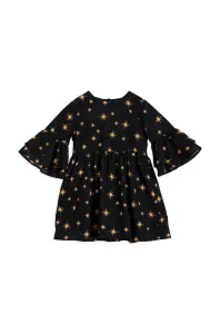 Dievčenské bavlnené šaty Mini Rodini čierna farba, mini, áčkový strih #8675834