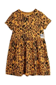 Dievčenské šaty Mini Rodini béžová farba, mini, áčkový strih #6904398