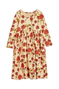 Dievčenské šaty Mini Rodini červená farba, midi, áčkový strih #6014681