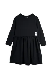 Dievčenské šaty Mini Rodini čierna farba, mini, áčkový strih #5156712
