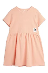 Dievčenské šaty Mini Rodini ružová farba, mini, áčkový strih #7662025