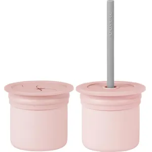 Minikoioi Sip+Snack Set jedálenská sada pre deti Pinky Pink / Powder Grey