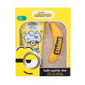 Minions Bath Squirter Duo darčeková kazeta sprchovací gél Minions Bath & Shower Gel Banana Muffin 150 ml + hračka do kúpeľa pre deti