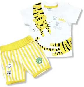 2dielna letná súpravička pre bábätká- Tiger, žltý veľkosť: 74-80