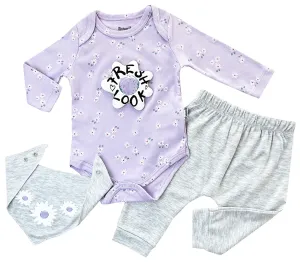3dielny kojenecký set -  Fresh Look, fialový veľkosť: 68-74