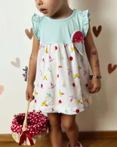 Dievčenské letné šaty- Zmrzlina, mentolové veľkosť: 86 (12-18m)