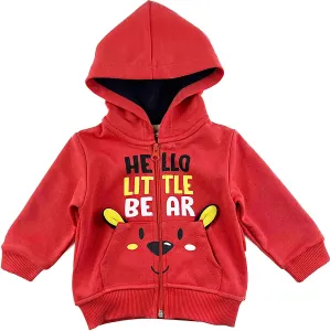 Mikina pre bábätká- Hello Little Bear, červená veľkosť: 74 (6-9m)