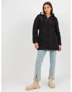 Dámska bunda s kapucňou obojstranná zimná ROWAN čierno-béžová