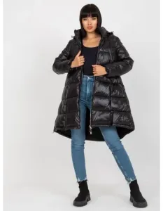 Dámska dlhá zimná bunda s kapucňou MITA čierna