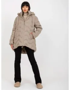 Dámska zimná páperová bunda s kapucňou SHUO béžová