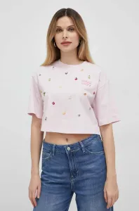 Bavlnené tričko Miss Sixty ružová farba #7965388