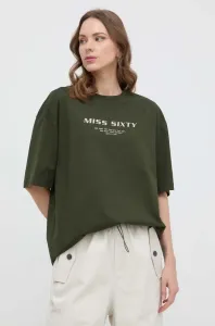 Bavlnené tričko Miss Sixty zelená farba #9260588