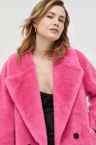 Kabát s prímesou vlny Miss Sixty fialová farba, prechodný, oversize #7354690