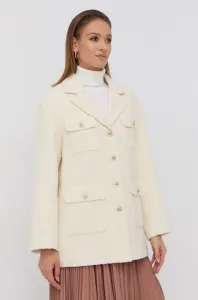 Kabát s prímesou vlny Miss Sixty krémová farba, prechodný, oversize #190527