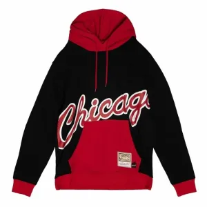 Mitchell & Ness sweatshirt Chicago Bulls Big Face Hoodie 5.0 black/red - Size:Long L