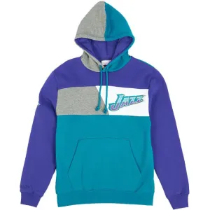 Mitchell & Ness sweatshirt Utah Jazz Color Blocked Fleece Hoodie purple - Size:3XL