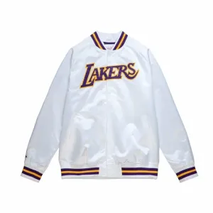 Mitchell & Ness Los Angeles Lakers Lightweight Satin Jacket white - Size:L #4647112