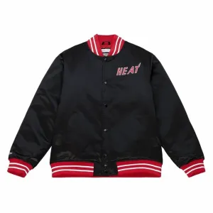 Mitchell & Ness Miami Heat Heavyweight Satin Jacket black - Size:2XL