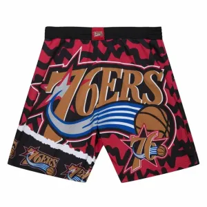 Mitchell & Ness shorts Philadelphia 76ers Jumbotron 2.0 Submimated Mesh Shorts red/black - Size:2XL