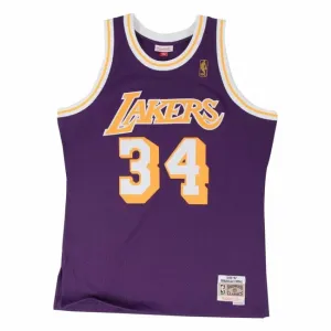 Mitchell & Ness Los Angeles Lakers #34 Shaquille O'Neal Swingman Road Jersey purple - Size:XL