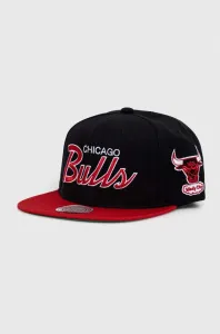 Šiltovka Mitchell&Ness Chicago Bulls čierna farba, vzorovaná