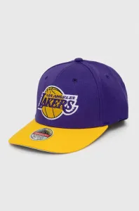 Šiltovka s prímesou vlny Mitchell&Ness Los Angeles Lakers fialová farba, s nášivkou