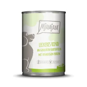 Výhodné balenie MjAMjAM Adult Dog 12 x 400 g - lahodné hovädzie s varenými zemiakmi