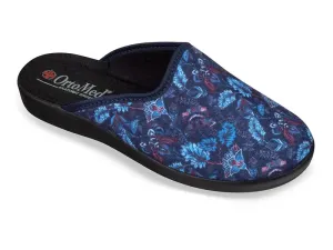 Dámske kvietkované modré papuče MJARTAN ADELE #6811255