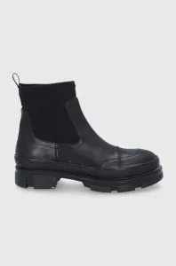 Členkové topánky MOA Concept dámske, čierna farba, na platforme