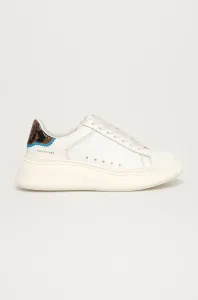 Kožená obuv MOA Concept biela farba, na platforme #170016