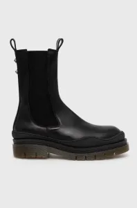 Kožené topánky Chelsea MOA Concept dámske, čierna farba, na platforme #5339582